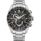 Citizen Herrenuhr Funk Solar Eco Drive Edelstahl silberfarben schwarz CB5914-89E