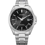 Citizen Herrenuhr Funk Solar Edelstahl silberfarben schwarz CB0250-84E