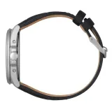 Citizen Herrenuhr Funk Solar silberfarben mit schwarzem Lederband CB0250-17A