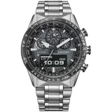Citizen Promaster Sky Herrenuhr Solar Chrono ana digi silberfarben grau JV2006-55H