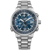 Citizen Promaster Sky Herrenuhr Solar Funk silberfarben blau AT8300-58L