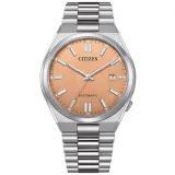 CitizenTsuyosa Automatik Herrenuhr Edelstahl Zifferlbatt lachsfarben NJ0159-86Z