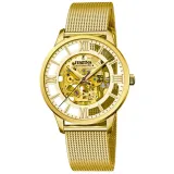 Festina Armbanduhr Automatik Skelett aus Edelstahl goldfarben F20667/1