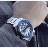 Festina Chrono Bike Herrenuhr Chronograph silberfarben mit blauer Lünette F20724/1