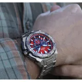 Festina Chrono Bike Herrenuhr Chronograph silberfarben mit rotem Zifferblatt F20724/5