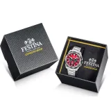 Festina Chrono Bike Herrenuhr Chronograph silberfarben mit rotem Zifferblatt F20724/5