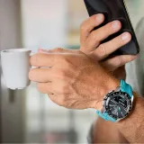 Festina Connected Hybrid Smartwatch Titan grau Silikonband türkis F23000/5