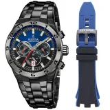 Festina Herrenuhr Chrono Bike schwarz blau Special Edition mit Wechselband F20673/1