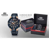 Festina Herrenuhr Chronograph Chrono Bike SET Edelstahl IP rosegoldfarben blau F20524/1