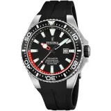 Festina Herrenuhr Diver silberfarben schwarz mit Silikonband F20664/3