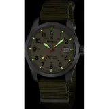 Festina Herrenuhr Quarz Swiss Made Field mit grünem Textilband F20082/1