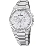 Festina Montre Rive Swiss Made Herrenuhr Quarz silberfarben Chronograph F20059/1