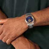 Festina Rive Swiss Made Herrenuhr Automatik Edelstahl rosegoldfarben blau F20061/2