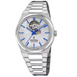 Festina Rive Swiss Made Herrenuhr Automatik silberfarben blau F20053/1