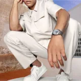 Festina Rive Swiss Made Herrenuhr Automatik silberfarben blau F20053/1