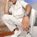 Festina Rive Swiss Made Herrenuhr Automatik silberfarben blau F20053/5