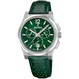 Festina Rive Swiss Made Herrenuhr Quarz Lederband grün F20060/3