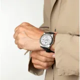 Festina Rive Swiss Made Herrenuhr Quarz silberfarben Lederband schwarz F20060/1