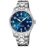 Festina Swiss Made Herrenuhr Automatik blau Edelstahlband F20151/C