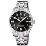 Festina Swiss Made Herrenuhr Automatik schwarz Edelstahlband F20151/D