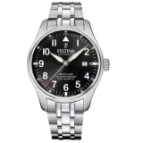 Festina Swiss Made Herrenuhr Automatik schwarz Edelstahlband F20151/D
