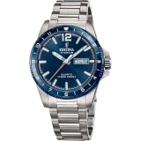 Festina Titanium Herrenuhr silberfarben blau mit Titanband F20698/2