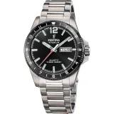 Festina Titanium Herrenuhr silberfarben schwarz mit Titanarrmband F20698/4