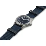 HAMILTON Armbanduhr Khaki Field 33 mm silberfarben blau mit Textilband H69301940