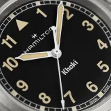 HAMILTON Armbanduhr Khaki Field 33 mm silberfarben schwarz Textilband olivegrün H69301930