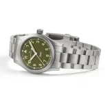 HAMILTON Armbanduhr Khaki Field 38 mm Edelstahlband Zifferblatt olivgrün H69401160