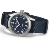 HAMILTON Armbanduhr Khaki Field 38 mm silberfarben blau mit Textilband H69401940