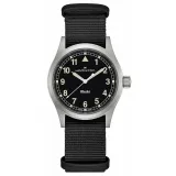 HAMILTON Armbanduhr Khaki Field 38 mm silberfarben schwarz mit Textilband H69401430
