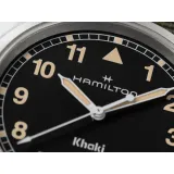 HAMILTON Armbanduhr Khaki Field 38 mm silberfarben schwarz Textilband olivegrün H69401930