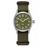 HAMILTON Armbanduhr Khaki Field 38 mm silberfarbenTextilband olivegrün H69401960