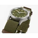 HAMILTON Armbanduhr Khaki Field 38 mm silberfarbenTextilband olivegrün H69401960