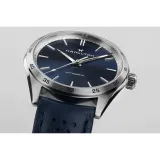 HAMILTON Armbanduhr mit dunkelblauen Lederband Jazzmaster Performer H36215640