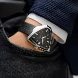 HAMILTON Automatik Armbanduhr mit schwarzen Kautschukband Ventura Elvis 80 H24555331