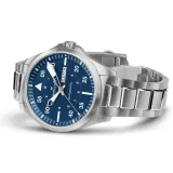 HAMILTON Herrenuhr Automatik Khaki Aviation Pilot Day Date Edelstahl blau 42 mm H64635140