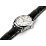 HAMILTON Herrenuhr Automatik Khaki Field Murph silberfarben weiss mit Lederband H70405710