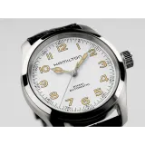HAMILTON Herrenuhr Automatik Khaki Field Murph silberfarben weiss mit Lederband H70405710