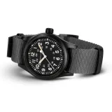 HAMILTON Herrenuhr Edelstahl schwarz mit Textilband Khaki Field Mechanical H69409930