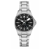 HAMILTON Herrenuhr Khaki Aviation Pilot Automatik silberfarben schwarz H76215130