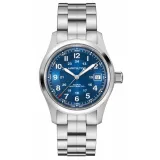 HAMILTON Herrenuhr Khaki Field Automatik silberfarben blau 38 mm H70455140
