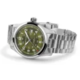 HAMILTON Herrenuhr Khaki Field Automatik silberfarben grün 42 mm H70605160