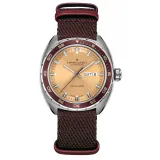 HAMILTON Herrenuhr Pan Europ Day Date Automatik Set beige Wechselband bugunderrot H35435820