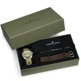 HAMILTON Herrenuhr Pan Europ Day Date Automatik Set grün und braun H35445860