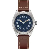 HAMILTON Khaki Field Expedition Automatik 41mm silberfarben blau Lederband braun H70315540