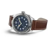 HAMILTON Khaki Field Expedition Automatik 41mm silberfarben blau Lederband braun H70315540