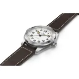 HAMILTON Khaki Field Expedition Automatik 41mm silberfarben weiss Lederband braun H70315510
