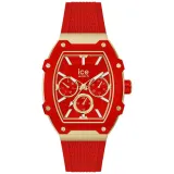 Ice Watch Damen Quarzuhr Ice Boliday Passion eckig goldfarben Silikonband rot 022870